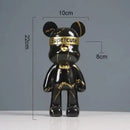 Modern abstract graffiti bear figurine living room decor statuette by Decorbites