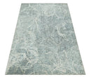 Modern Abstract Gray and Ivory 5x8 Hand loom wool and Viscose Area Rug