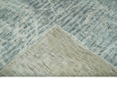 Modern Abstract Gray and Ivory 5x8 Hand loom wool and Viscose Area Rug
