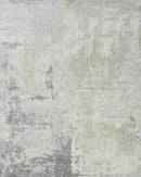 Modern Abstract Gray and Ivory Hand Loom Viscose 8x10 Area Rug