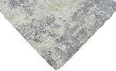 Modern Abstract Gray and Ivory Hand Loom Viscose 8x10 Area Rug