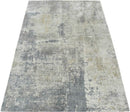 Modern Abstract Gray and Ivory Hand Loom Viscose Area Rug
