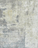Gray Ivory Contemporary Abstract Soft Hand Loom Viscose Area Rug
