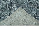Modern Abstract Gray, Blue, Charcoal and Ivory 5x8 Hand loom wool and Viscose Area Rug