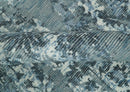 Modern Abstract Gray, Blue, Charcoal and Ivory 5x8 Hand loom wool and Viscose Area Rug