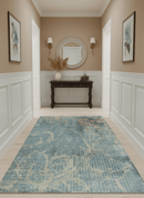 Modern Abstract Gray, Olive and Beige 5x8 Hand loom Viscose Area Rug