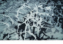 Modern Abstract Hand Knotted 8x10 Ivory, Gray, Charcoal and Black Wool and Blended Silk Area Rug by The Rug Decor