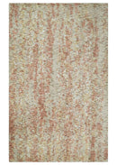 Modern Abstract Peach, Ivory, Gold and Charcoal Hand loom 5x8 Wool and Viscose Area Rug