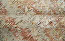 Modern Abstract Peach, Ivory, Gold and Charcoal Hand loom 5x8 Wool and Viscose Area Rug