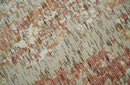 Modern Abstract Peach, Ivory, Gold and Charcoal Hand loom 5x8 Wool and Viscose Area Rug