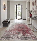 Modern Abstract Pink and Ivory Hand Loomed Viscose Area Rug 6x8