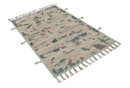 Modern Abstract Pink, Purple, Beige and Green Hand Knotted 5x8 wool Area Rug