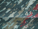 Modern Abstract Ivory and Blue 8x10 Hand Knotted Low Pile Wool Rug by The Rug Decor