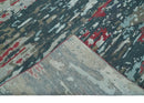 Modern Abstract Ivory and Blue 8x10 Hand Knotted Low Pile Wool Rug by The Rug Decor