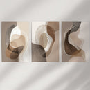 Neutral Abstract Wall Art Set of 3. Modern Earth Tone Prints by Wall Art Set