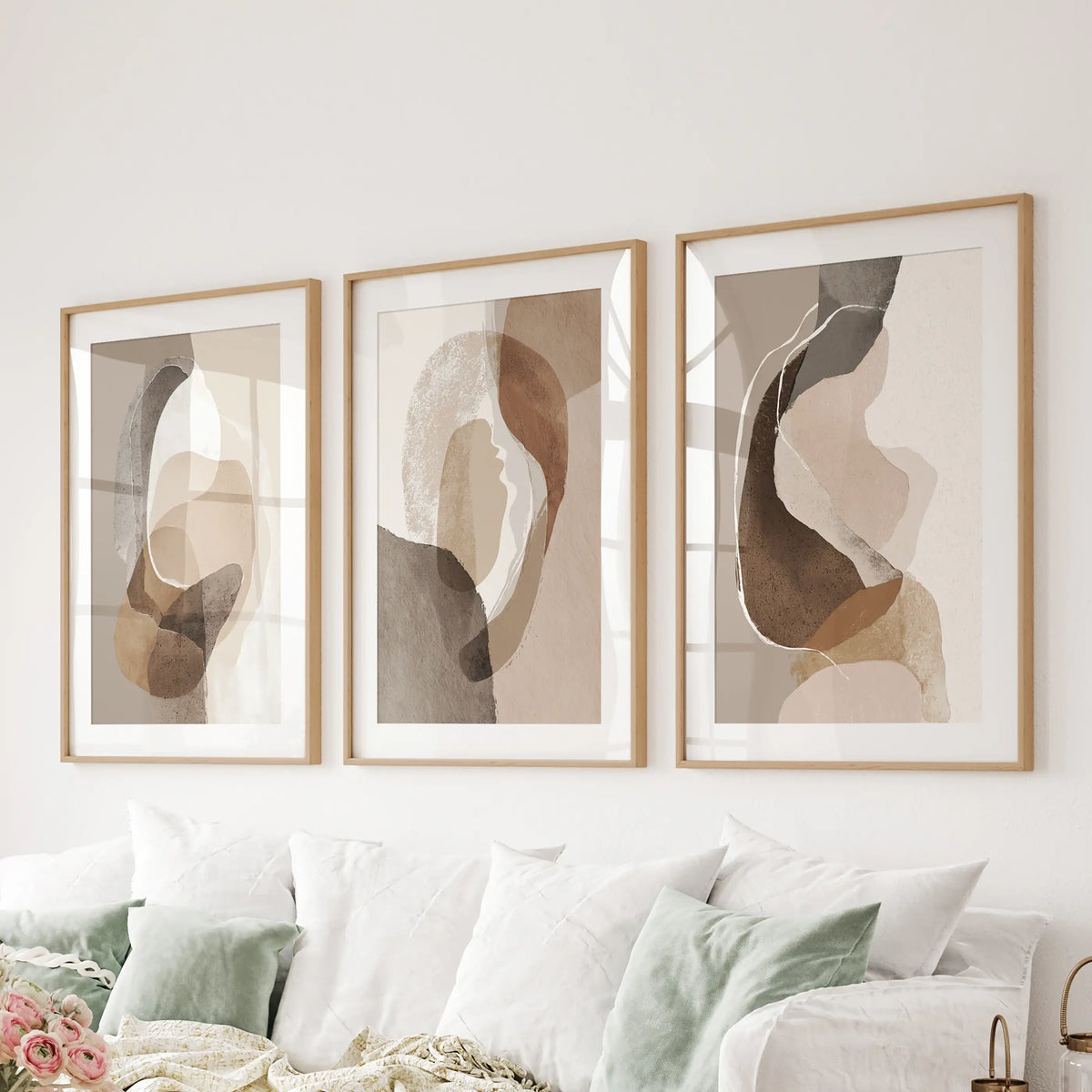 Neutral Abstract Wall Art Set of 3. Modern Earth Tone Prints, photo 12 of 19