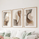 Neutral Abstract Wall Art Set of 3. Modern Earth Tone Prints by Wall Art Set