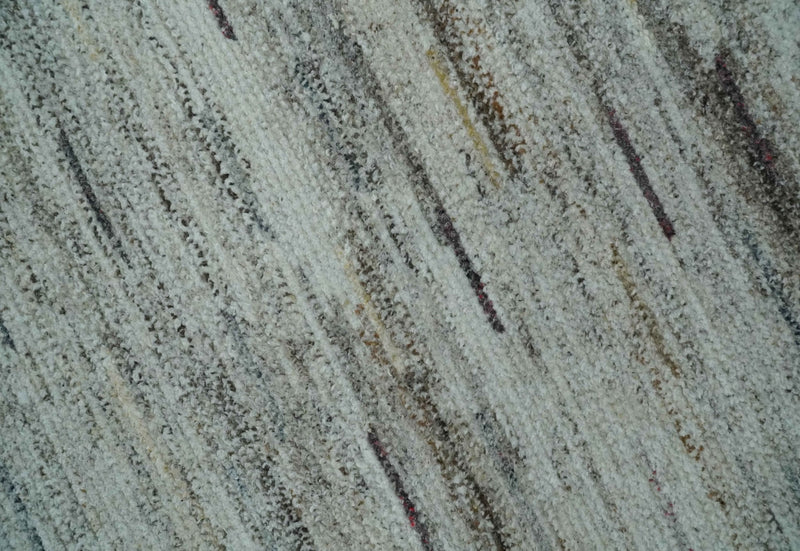 Modern Abstract Silver, Gray and Charcoal Dari 5x8 Pet yarn Area Rug