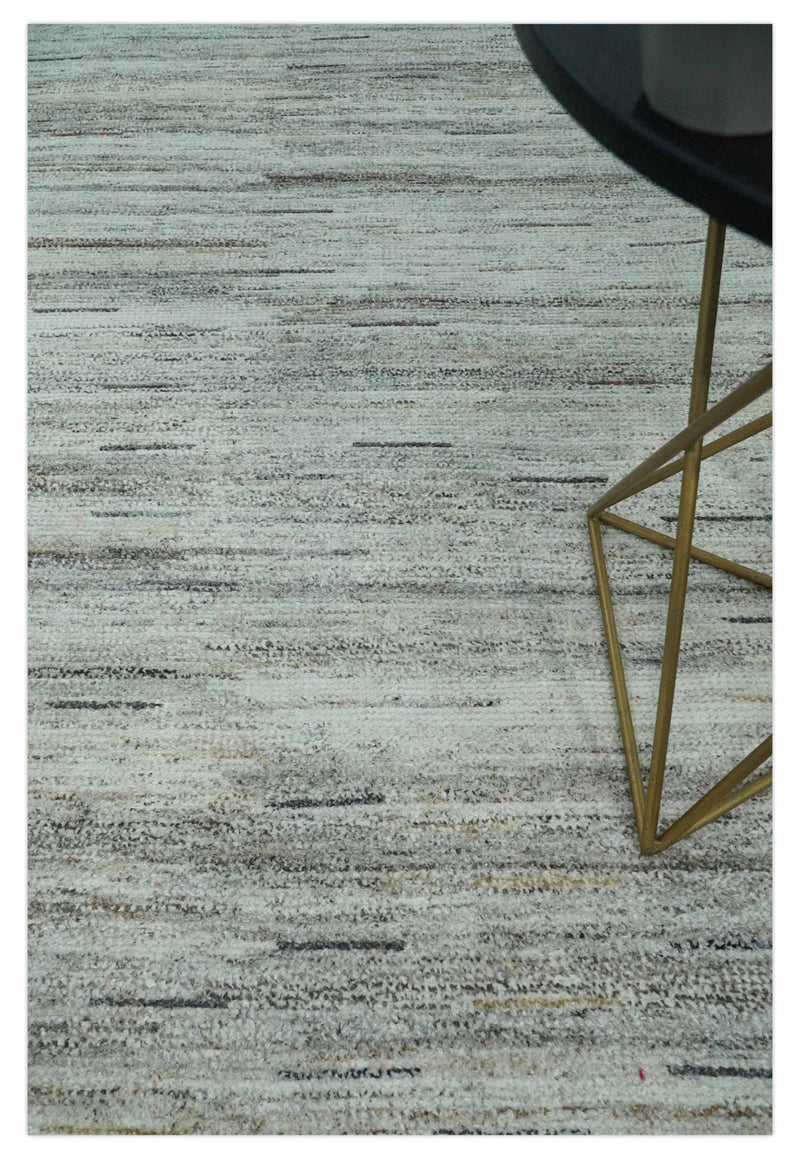 Modern Abstract Silver, Gray and Charcoal Dari 5x8 Pet yarn Area Rug