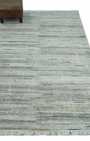 Modern Abstract Silver, Gray and Charcoal Dari 5x8 Pet yarn Area Rug