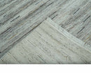 Modern Abstract Silver, Gray and Charcoal Dari 5x8 Pet yarn Area Rug