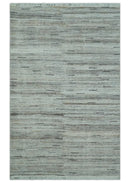 Modern Abstract Silver, Gray and Charcoal Dari 5x8 Pet yarn Area Rug