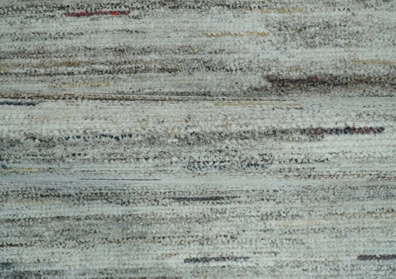 Modern Abstract Silver, Gray and Charcoal Dari 5x8 Pet yarn Area Rug