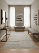 Modern Abstract Silver, Gray and Charcoal Dari 5x8 Pet yarn Area Rug