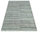 Modern Abstract Silver, Gray and Charcoal Dari 5x8 Pet yarn Area Rug