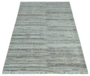 Modern Abstract Silver, Gray and Charcoal Dari 5x8 Pet yarn Area Rug