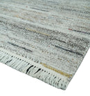 Modern Abstract Silver, Gray and Charcoal Dari 5x8 Pet yarn Area Rug