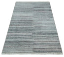 Modern Abstract Silver, Gray, Charcoal and Brown Dari 5x8 Pet yarn Area Rug