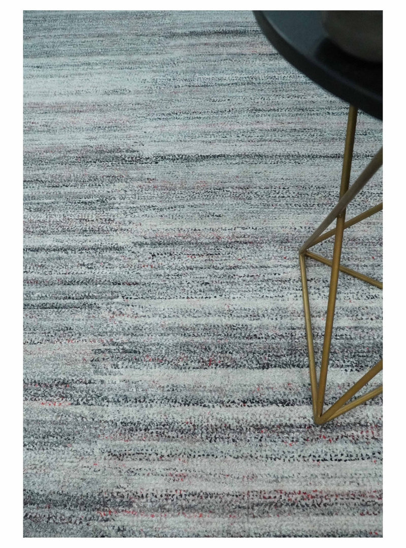 Modern Abstract Silver, Gray, Charcoal and Brown Dari 5x8 Pet yarn Area Rug