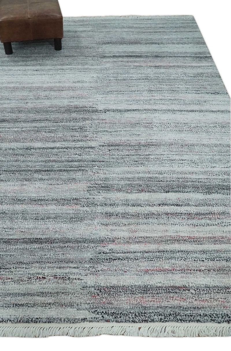 Modern Abstract Silver, Gray, Charcoal and Brown Dari 5x8 Pet yarn Area Rug