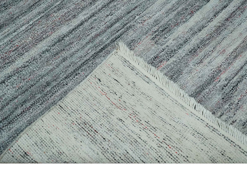 Modern Abstract Silver, Gray, Charcoal and Brown Dari 5x8 Pet yarn Area Rug