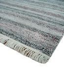 Modern Abstract Silver, Gray, Charcoal and Brown Dari 5x8 Pet yarn Area Rug
