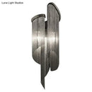 GobekUsa Modern Black Living Room Wall Light with Tassel Aluminum Shade - 2 Heads