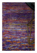 Modern Abstract Vibrant Colorful Violet, Gold, Rust and Ivory Hand knotted Flat Woven 8x10 wool Area Rug