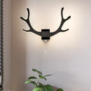 GobekUsa Modern Acrylic Antlers Wall Sconce Lamp: Black/White LED, Pull Chain, Warm/White Light