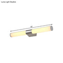 GobekUsa Modern Acrylic Cylinder Vanity Wall Light - 16"/18" Silver LED Wall Mount - Warm/White Light