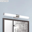 GobekUsa Modern Acrylic Cylinder Vanity Wall Light - 16"/18" Silver LED Wall Mount - Warm/White Light