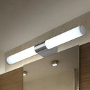 GobekUsa Modern Acrylic Cylinder Vanity Wall Light - 16"/18" Silver LED Wall Mount - Warm/White Light