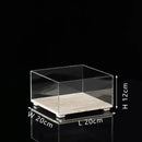 Acrylic Display Case on Travertine Base by GobekUsa for Collectibles, Figurines, Desserts
