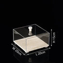Acrylic Display Case on Travertine Base by GobekUsa for Collectibles, Figurines, Desserts