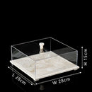 Acrylic Display Case on Travertine Base by GobekUsa for Collectibles, Figurines, Desserts