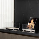 Acrylic Display Case on Travertine Base by GobekUsa for Collectibles, Figurines, Desserts