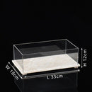 Acrylic Display Case on Travertine Base by GobekUsa for Collectibles, Figurines, Desserts
