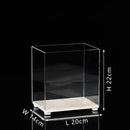 Acrylic Display Case on Travertine Base by GobekUsa for Collectibles, Figurines, Desserts