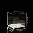 Acrylic Display Case on Travertine Base by GobekUsa for Collectibles, Figurines, Desserts