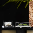 Acrylic Display Case on Travertine Base by GobekUsa for Collectibles, Figurines, Desserts